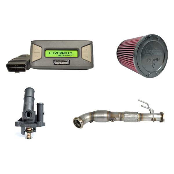 Livernois Motorsports® - MyCalibrator™ Level 2 Tuner Performance Package with Air Filter and Exhaust Pipe and Thermostat with Housing