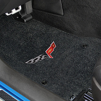 Lloyd® - Ultimat™ Custom Fit 1st Row Ebony Floor Mats With C6 Logo