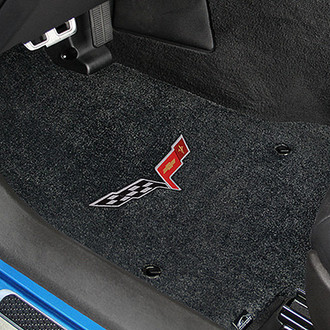 Lloyd® - Ultimat™ Custom Fit 1st Row Ebony Floor Mats With C6 Logo