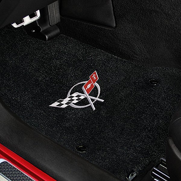 Ultimat™ Custom Fit 1st Row Black Floor Mats With C5 Logo by Lloyd®