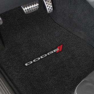 Lloyd® - Ultimat™ Custom Fit 1st Row Ebony Floor Mats With Dodge Logo