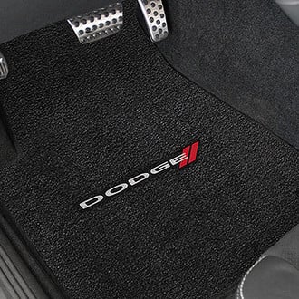 Lloyd® - Ultimat™ Custom Fit 1st and 2nd Row Ebony Floor Mats With Dodge Logo