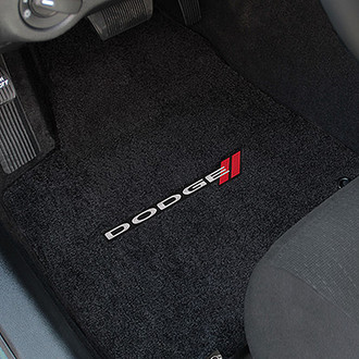 Lloyd® - Ultimat™ Custom Fit 1st and 2nd Row Ebony Floor Mats With Dodge Logo