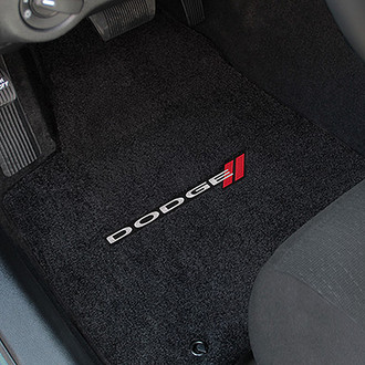 Lloyd® - Ultimat™ Custom Fit 1st and 2nd Row Ebony Floor Mats With Dodge Logo
