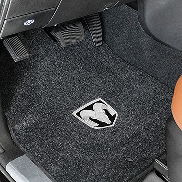 Ultimat™ Custom Fit 1st Row Dark Slate Floor Mats With Ram Logo by Lloyd®