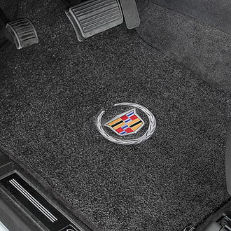 Lloyd® - Ultimat™ Custom Fit 1st and 2nd Row Ebony Floor Mats With Cadillac Logo