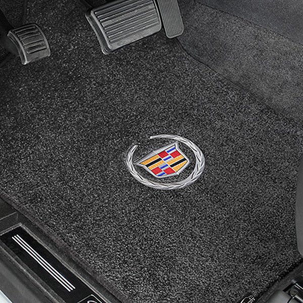 Lloyd Mats® 600090 Ultimat™ Custom Fit 1st Row Ebony Floor Mats With Cadillac Logo 5965