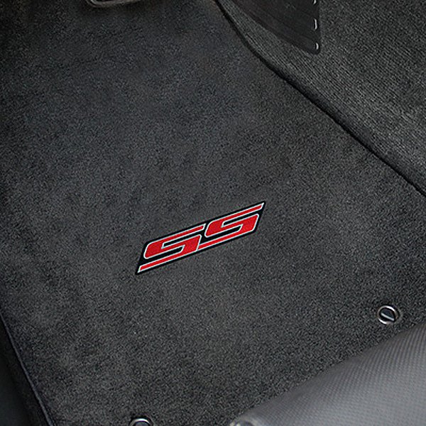 Velourtex™ Custom Fit 1st and 2nd Row Ebony Floor Mats With SS Logo by Lloyd®