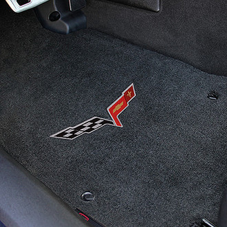Lloyd® - Velourtex™ Custom Fit 1st Row Ebony Floor Mats With C6 Logo