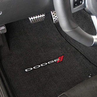 Lloyd® - Velourtex™ Custom Fit 1st Row Ebony Floor Mats With Dodge Logo