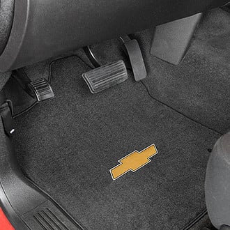 Lloyd® - Velourtex™ Custom Fit 1st Row Ebony Floor Mats With Gold Bowtie Logo