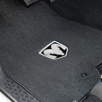 Lloyd® - Velourtex™ Custom Fit 1st Row Ebony Floor Mats With Ram Logo