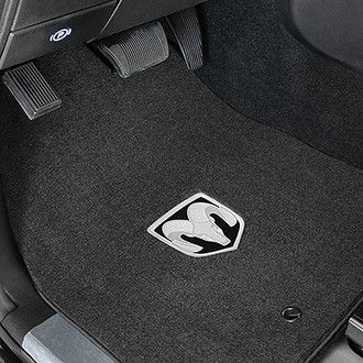 Lloyd® - Velourtex™ Custom Fit 1st Row Ebony Floor Mats With Ram Logo