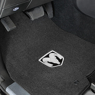 Lloyd® - Velourtex™ Custom Fit 1st Row Ebony Floor Mats With Ram Logo