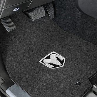 Lloyd® - Velourtex™ Custom Fit 1st Row Ebony Floor Mats With Ram Logo