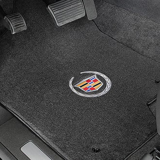 Lloyd® - Velourtex™ Custom Fit 1st and 2nd Row Ebony Floor Mats With Cadillac Logo