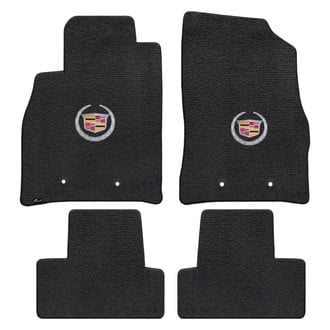 Lloyd Mats® - Ultimat™ Custom Fit 1st & 2nd Row Ebony Floor Mats With Cadillac Logo