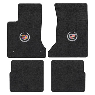 Lloyd Mats® - Ultimat™ Custom Fit 1st & 2nd Row Ebony Floor Mats With Cadillac Logo