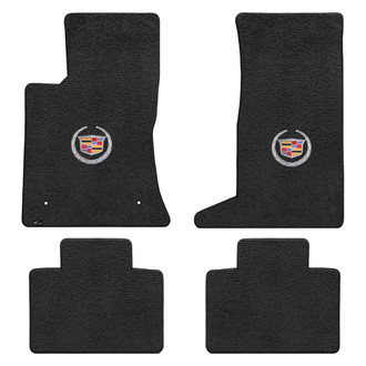 Lloyd Mats® - Ultimat™ Custom Fit 1st & 2nd Row Ebony Floor Mats With Cadillac Logo