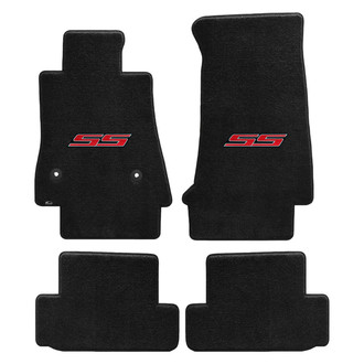 Lloyd Mats® - Ultimat™ Custom Fit 1st & 2nd Row Ebony Floor Mats With SS Red Logo