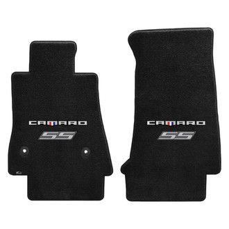Lloyd Mats® - Ultimat™ Custom Fit 1st Row Ebony Floor Mats With Camaro & SS Silver Double Logo
