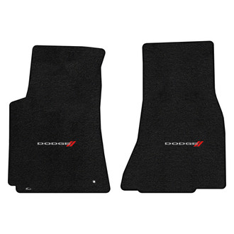 Lloyd Mats® - Ultimat™ Custom Fit 1st Row Ebony Floor Mats With Dodge & Stripes Logo