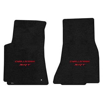 Lloyd Mats® - Ultimat™ Custom Fit 1st Row Ebony Floor Mats With Challenger & SRT Red Double Logo