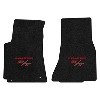 Lloyd Mats® - Ultimat™ Custom Fit 1st Row Ebony Floor Mats With Challenger & RT Red Double Logo