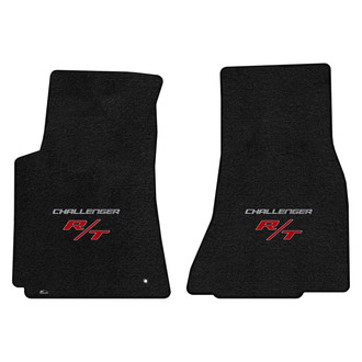 Lloyd Mats® - Ultimat™ Custom Fit 1st Row Ebony Floor Mats With Challenger & RT Silver Double Logo