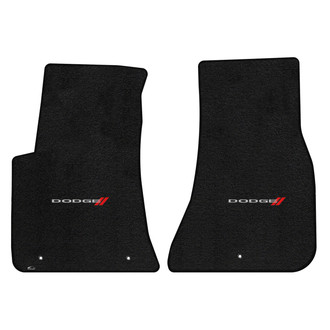Lloyd Mats® - Ultimat™ Custom Fit 1st Row Ebony Floor Mats With Dodge & Stripes Logo