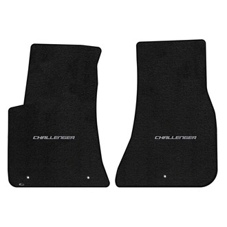 Lloyd Mats® - Ultimat™ Custom Fit 1st Row Ebony Floor Mats With Challenger Silver Logo