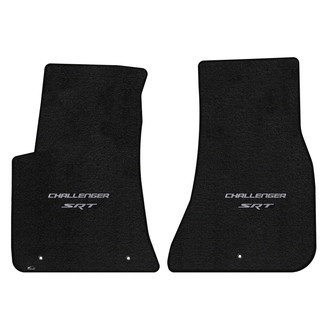 Lloyd Mats® - Ultimat™ Custom Fit 1st Row Ebony Floor Mats With Challenger & SRT Silver Double Logo