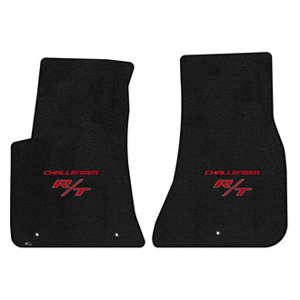 Lloyd Mats® - Ultimat™ Custom Fit 1st Row Ebony Floor Mats With Challenger & RT Red Double Logo