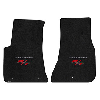 Lloyd Mats® - Ultimat™ Custom Fit 1st Row Ebony Floor Mats With Challenger & RT Silver Double Logo