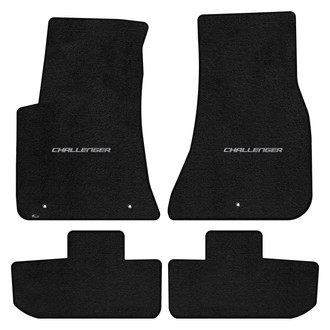 Lloyd Mats® - Ultimat™ Custom Fit 1st & 2nd Row Ebony Floor Mats With Challenger Silver Logo