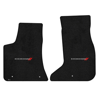 Lloyd Mats® - Ultimat™ Custom Fit 1st Row Ebony Floor Mats With Dodge & Stripes Logo