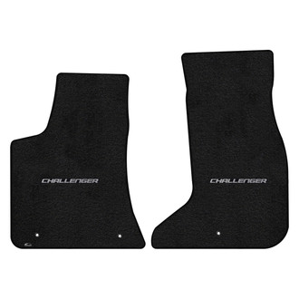 Lloyd Mats® - Ultimat™ Custom Fit 1st Row Ebony Floor Mats With Challenger Silver Logo