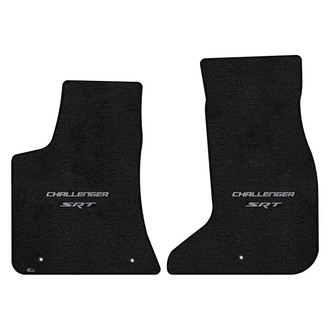 Lloyd Mats® - Ultimat™ Custom Fit 1st Row Ebony Floor Mats With Challenger & SRT Silver Double Logo