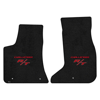 Lloyd Mats® - Ultimat™ Custom Fit 1st Row Ebony Floor Mats With Challenger & RT Red Double Logo