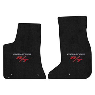 Lloyd Mats® - Ultimat™ Custom Fit 1st Row Ebony Floor Mats With Challenger & RT Silver Double Logo