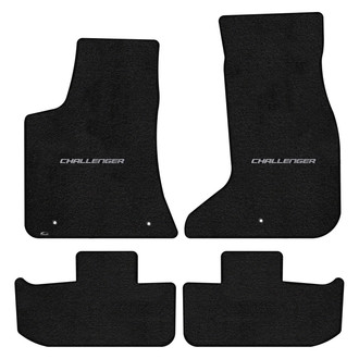 Lloyd Mats® - Ultimat™ Custom Fit 1st & 2nd Row Ebony Floor Mats With Challenger Silver Logo