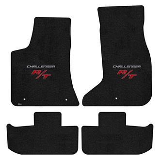Lloyd Mats® - Ultimat™ Custom Fit 1st & 2nd Row Ebony Floor Mats With Challenger & RT Silver Double Logo