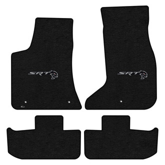 Lloyd Mats® - Ultimat™ Custom Fit 1st & 2nd Row Ebony Floor Mats With Dodge Hellcat Redeye Logo