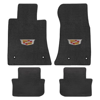 Lloyd Mats® - Velourtex™ Custom Fit 1st & 2nd Row Ebony Floor Mats With Cadillac Logo