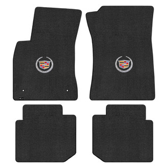 Lloyd Mats® - Velourtex™ Custom Fit 1st & 2nd Row Ebony Floor Mats With Cadillac Logo