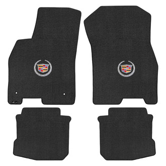 Lloyd Mats® - Velourtex™ Custom Fit 1st & 2nd Row Ebony Floor Mats With Cadillac Logo