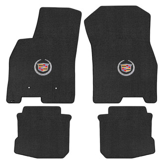 Lloyd Mats® - Velourtex™ Custom Fit 1st & 2nd Row Ebony Floor Mats With Cadillac Logo