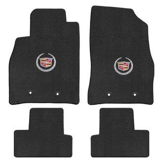 Lloyd Mats® - Velourtex™ Custom Fit 1st & 2nd Row Ebony Floor Mats With Cadillac Logo
