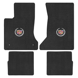 Lloyd Mats® - Velourtex™ Custom Fit 1st & 2nd Row Ebony Floor Mats With Cadillac Logo