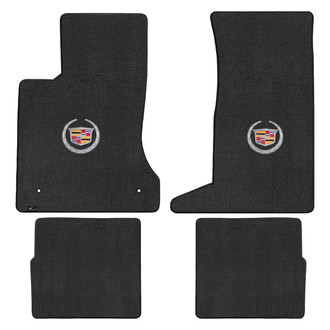 Lloyd Mats® - Velourtex™ Custom Fit 1st & 2nd Row Ebony Floor Mats With Cadillac Logo